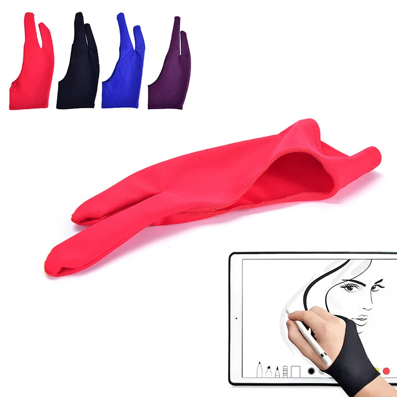 1PCS Two-finger Drawing Gloves Suitable For Both Right And Left Hand Anti-fouling Gloves For Any Graphics Drawing Tablet