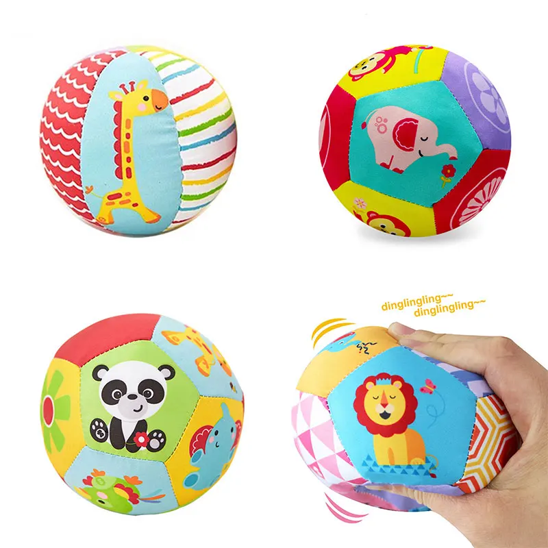Chocalho do bebê brinquedos bola brinquedo do bebê para recém-nascido 0-12 meses animais de pelúcia tecido chocalhos bebê handbell brinquedo sensorial educacional presente