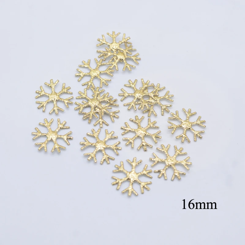 200Pcs 16/23/28mm Snowflake Applique for Party Christmas Decor Crafts DIY Headwear Hat Bow Tree Accessories Patches