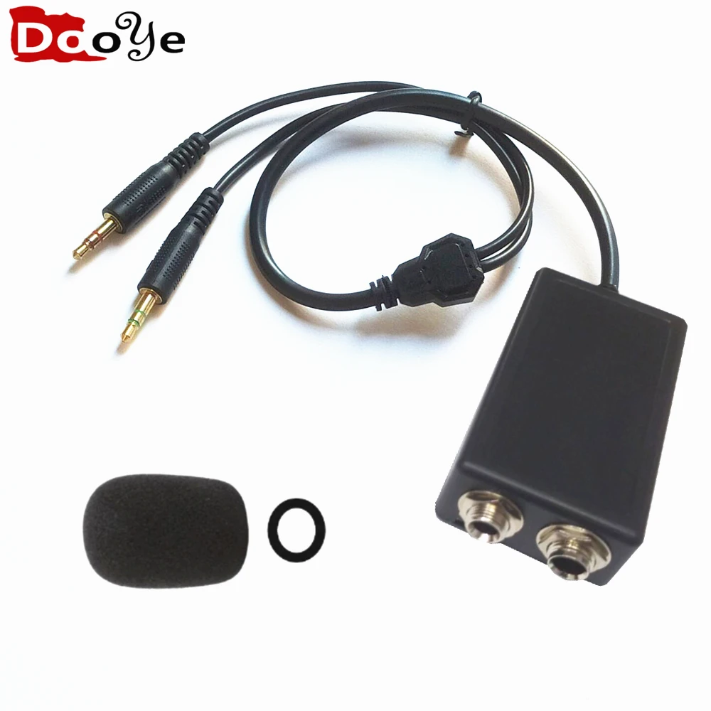 For aviation pilots GA Dual Plug To Computer double 3.5mm plug,Headset Adapter Cable Aviation Headphone Cable earphone accessori