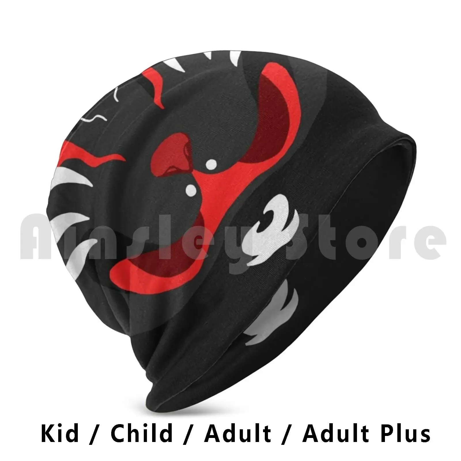 Black Beanies Knit Hat Hip Hop Japan Japanese Omatsuri Kabuki Oni Demon Fox Devil Namahage Fudo Noh