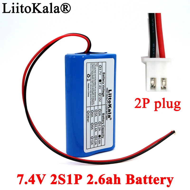 Liitokala 7.4V 18650แบตเตอรี่ลิเธียม2S 2.6ah ตกปลา LED Light ลำโพงบลูทูธ8.4V ฉุกเฉิน DIY แบตเตอรี่ PCB
