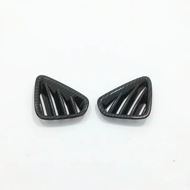 ABS Carbon fiber For Hyundai Kona Encino 2018 2019 Accessories Car Front Small Air outlet Decoration Cover Trim Frame Lamp 2pcs