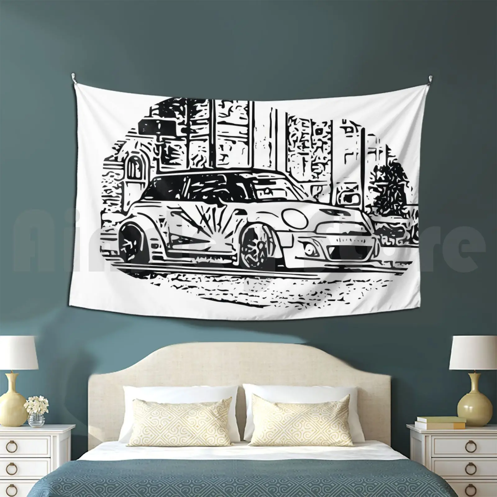 Mini Customized Tapestry Mini Moris Cooper Car London