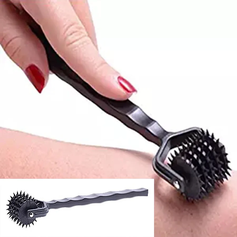 

Prick 5 Row Spiked Wartenberg Pinwheel ,Pin-pricking Ensation Wheel Roller BDSM Tool ,Sex Toys for Couple-20