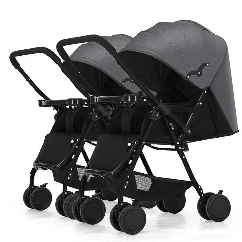 Twin baby stroller can be split, light and foldable, can sit and lie two-way two-way artifact double children\'s stroller