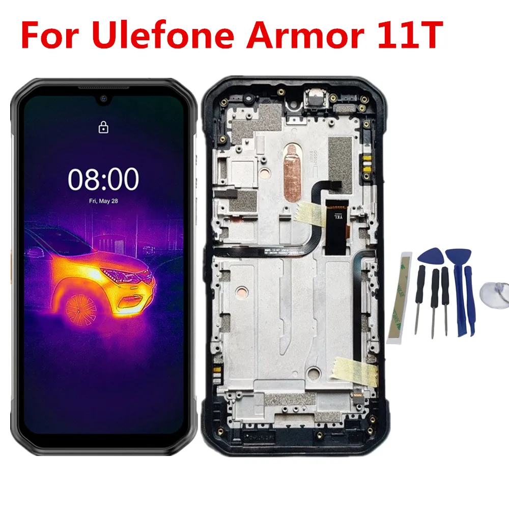 

For Ulefone Armor 11T Cell Phone 6.1" 5G LCD Display Assembly Digitizer With Frame Touch Screen Panel+Earpiece+Fingerprint FPC