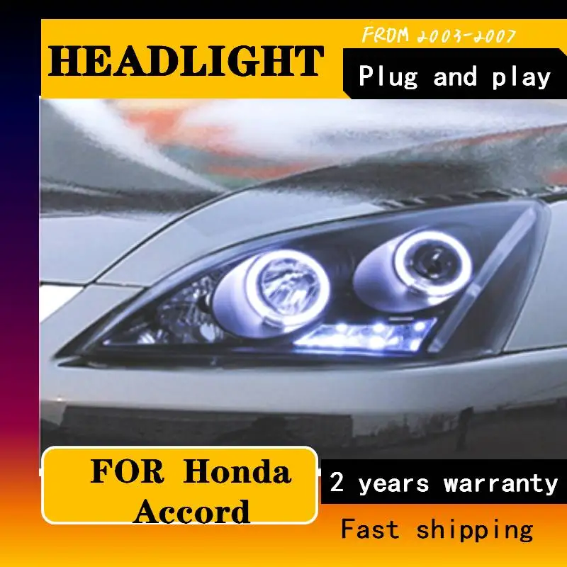 Car Styling Head Lamp For Honda Accord 2003-2007 LED Headlight  For Accord 7 Head Lamp DRL HID Xenon Bi Xenon Lens Accessories