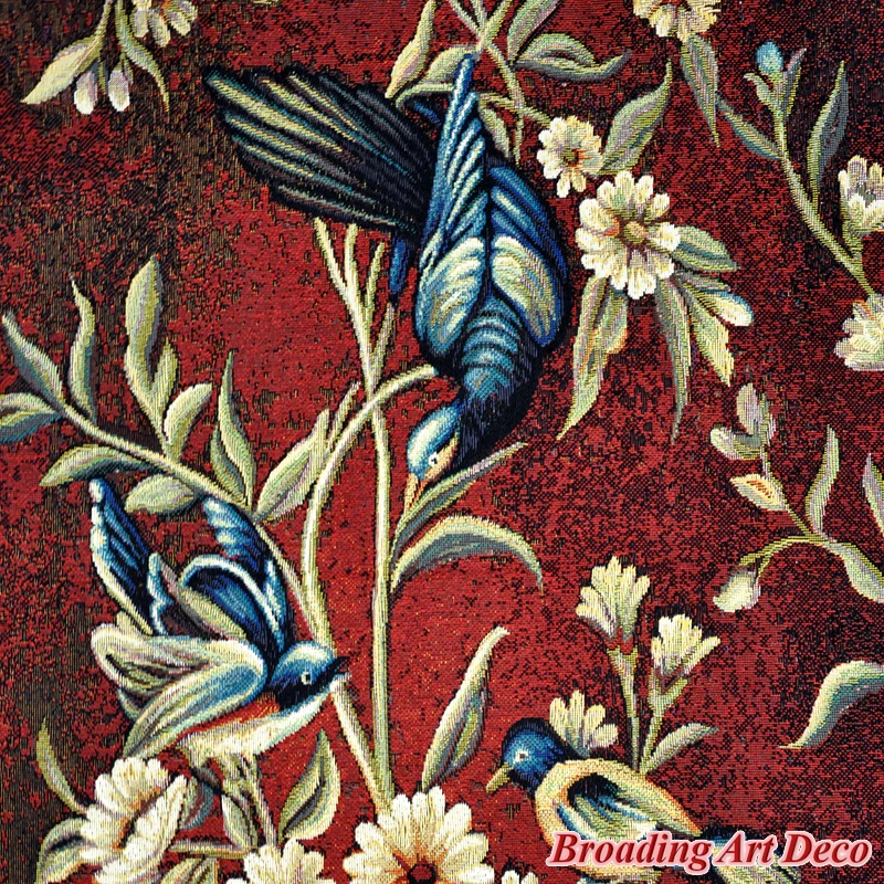 Beautiful Flower & Birds Jacquard Weave Tapestry Wall Hanging Gobelin Home Art Textile Decoration Aubusson Cotton 100% 158x89cm