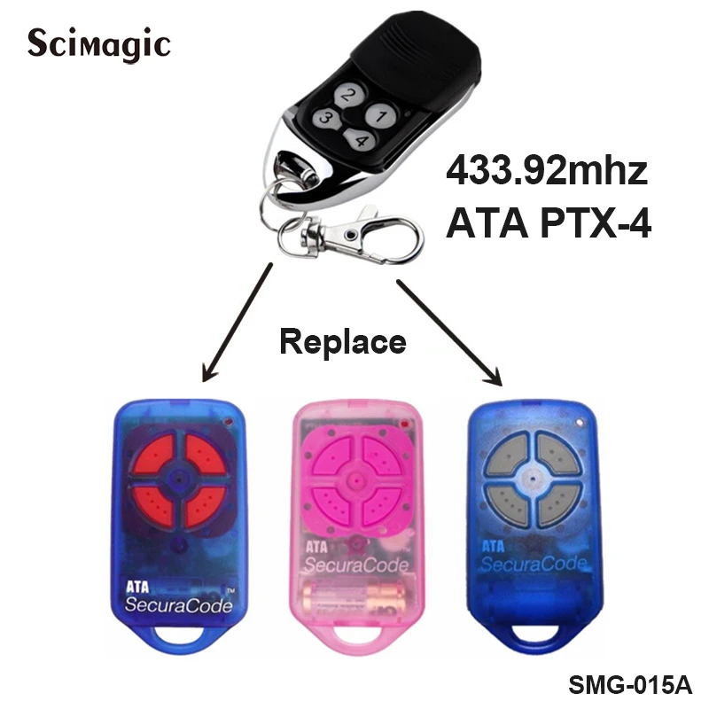 ata ptx4 43392mhz controle remoto ata ptx4 codigo secura rolling code controle remoto de substituicao de porta de garagem 01