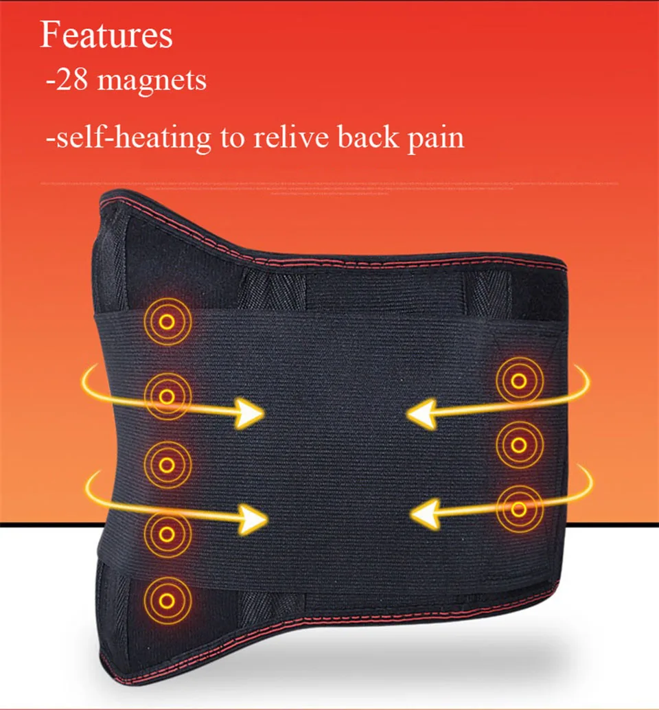 Adjustable Waist Tourmaline Lumbar Warmer Belt Self heating Magnetic Therapy Back Support Band Brace Massage Care Girdle