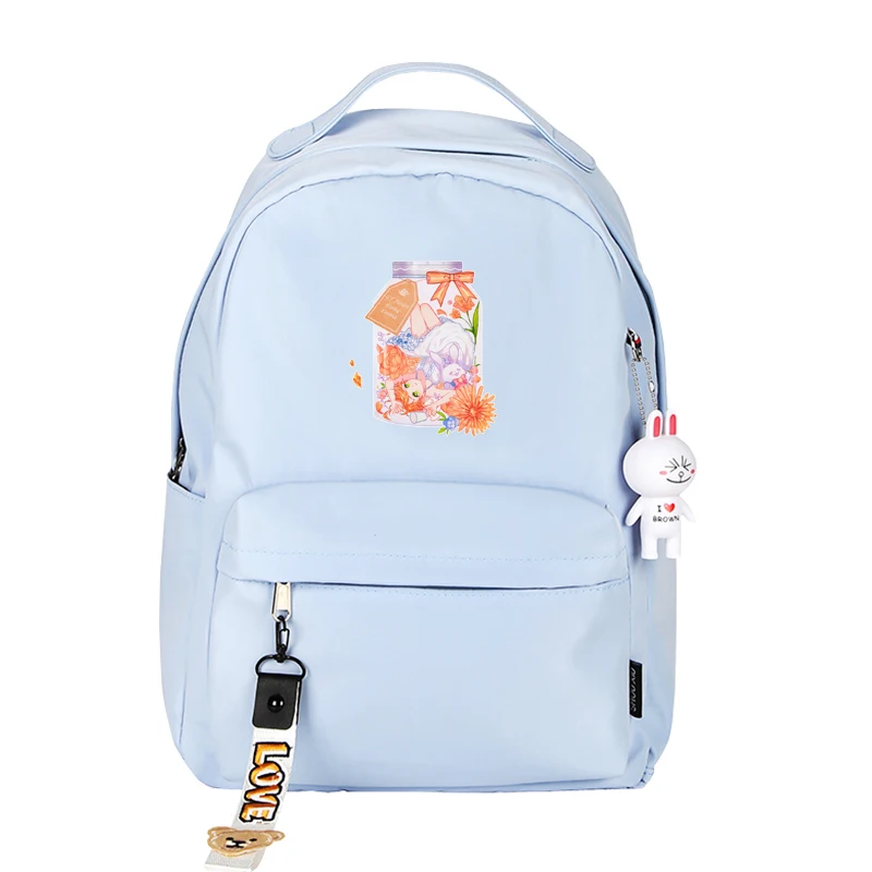 وعدت نيفرلاند إيما المرأة Kawaii الظهر حزمة النايلون الحقائب المدرسية الوردي Bookbag مقاوم للماء السفر على ظهره أنيمي روجزاك