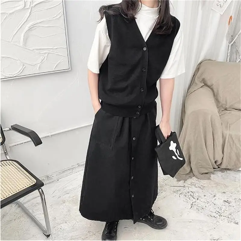 

Women's Skirt Summer New Classic Dark Japanese Fashion Casual Popular Single Breasted Loose Large Skirt