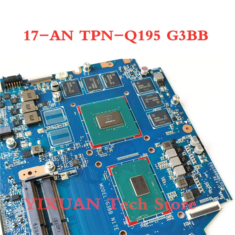 929516-601 929515-001 for HP 17-AN 17-AN013DX TPN-Q195 G3BB motherboard i7-7700HQ GTX1060 6GB N17E-G1-A1 DAG3BBMBCG0 Mainboard