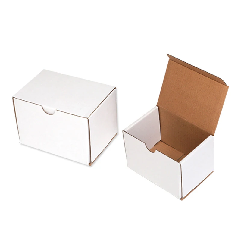 10Pcs White/Brown Corrugated Boxes Small Kraft Paper Box Foldable Cardboard Gift Box For Soap/Jewelry Hardware Packaging Boxes