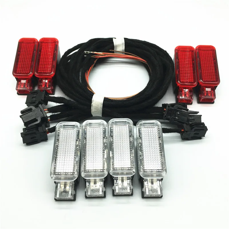 Red /White Car Interior Door Panel Warning Light Lamp Cable Wire Harness For A3 A4 A5 A6 A7 A8 Q3 Q5 Q7 TT 8KD947411 8KD 947 415