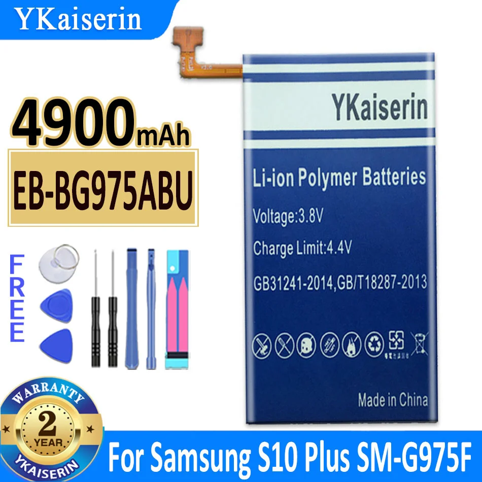 

Аккумулятор YKaiserin емкостью 4900 мАч (S10 Plus) EB-BG975ABU для Samsung Galaxy S10+ S10 Plus SM-G975F G975U G975W G9750 Bateria