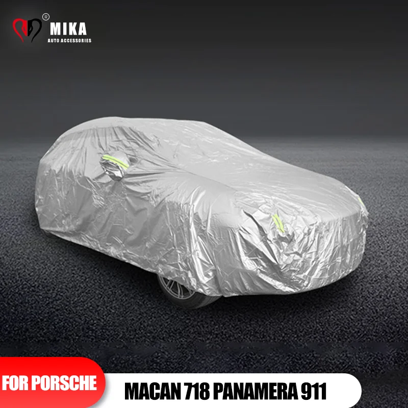 Car Sunshade Covers Ooutdoor Sun Anti UV Protection Stretch Cotton Oxford Cloth Accessories For Porsche Macan 718 Panamera 911