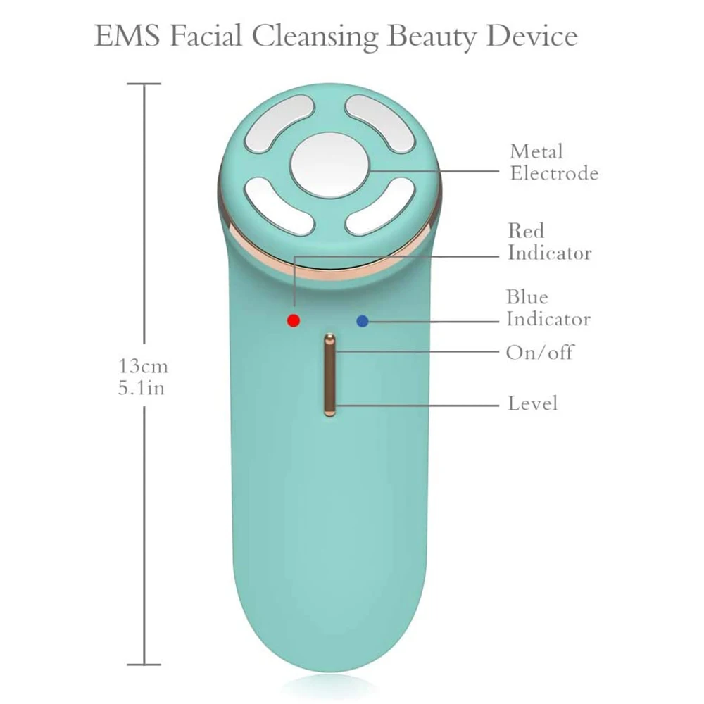 Sonic Facial Skin Cleansing Brush Ultrasonic Face Cleaner EMS Micro Current Face Massager Beauty Health Device Skin Care Machine