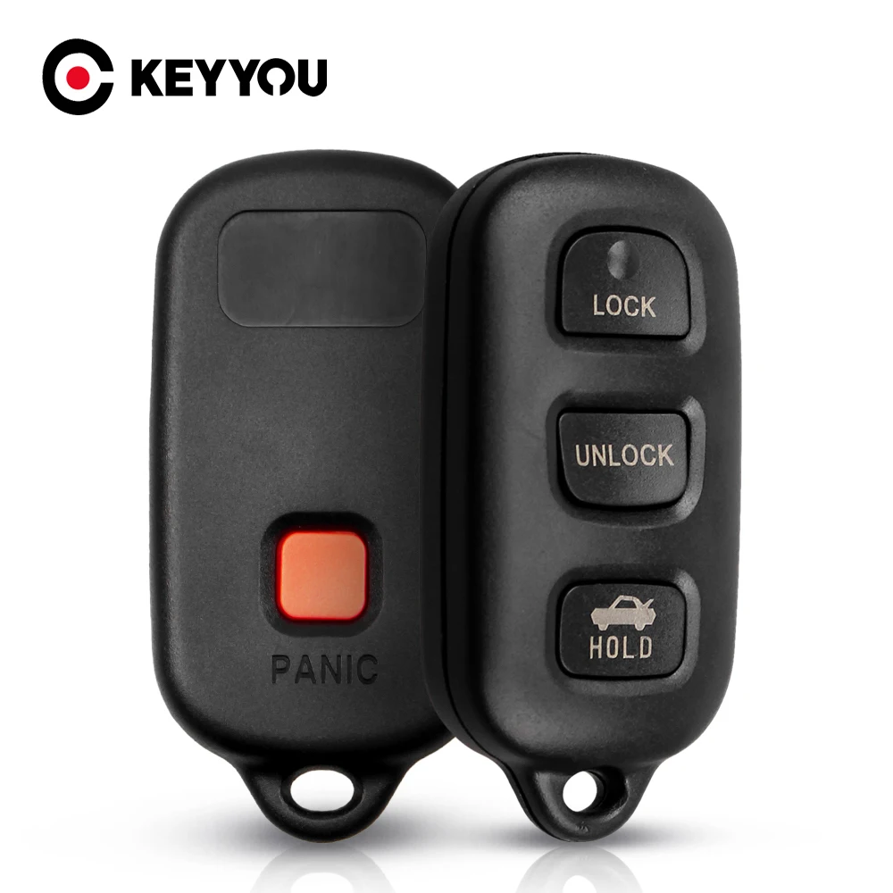 KEYYOU Replacement Remote Key Shell Fob 3 Buttons + Panic For Toyota Sequoia RAV4 Prius 4-Runner 4Runner 2003-2008 Keyless Case