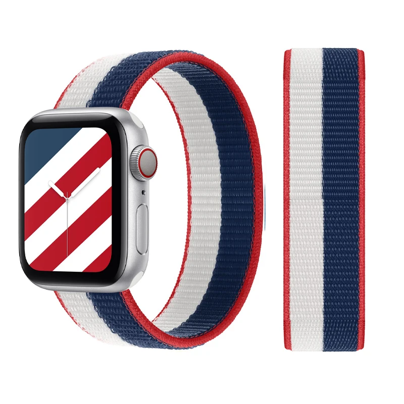 Nylon Loop Strap for apple watch band 44mm 40mm 38mm 42mm 44 mm iWatch bracelet correa Watchband for apple watch 7 6 5 4 3 41 45