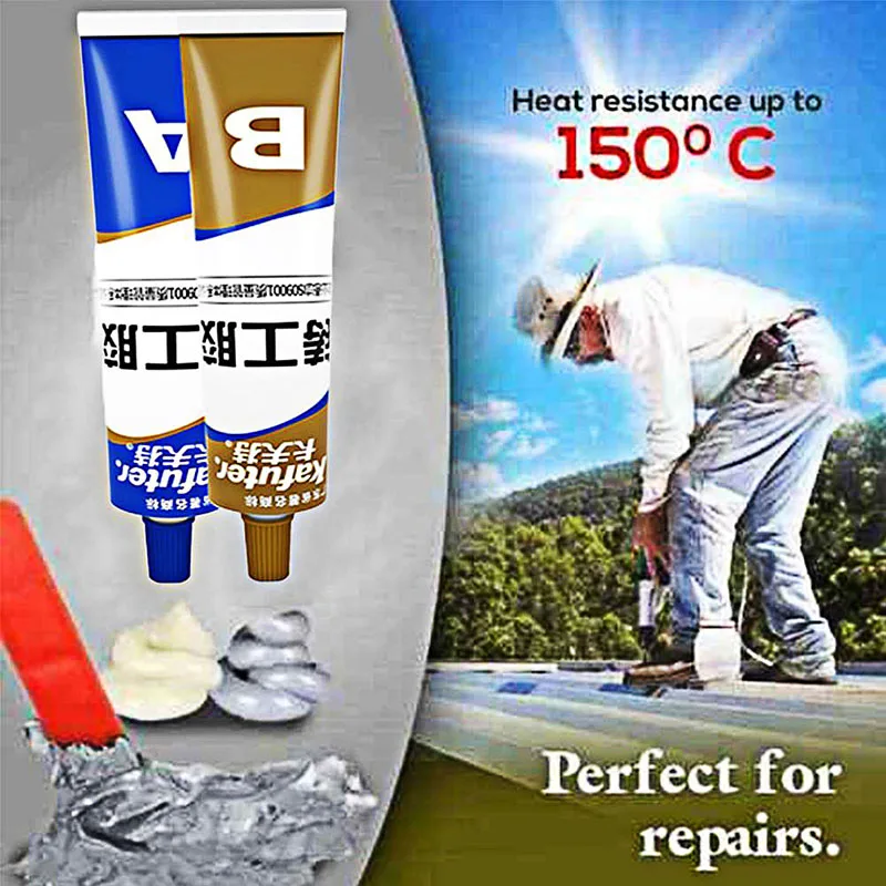 Kafuter 1 Set A+B 100g Glue A+B Curing Super Liquid Glass Metal Rubber Waterproof Strong Adhesive Glue for Stainless Steel Alloy