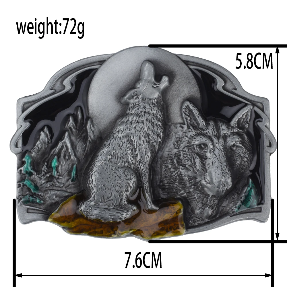 Hebilla de cinturón de lobo de aleación para hombres, accesorios de ropa de moda, vaquero