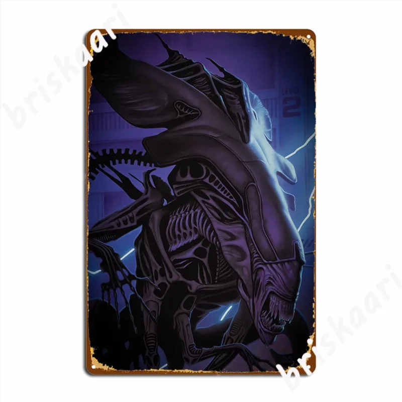 Xenomorph In The Dark Metal Sign Club Home Mural Design Painting Décor Tin Sign Poster