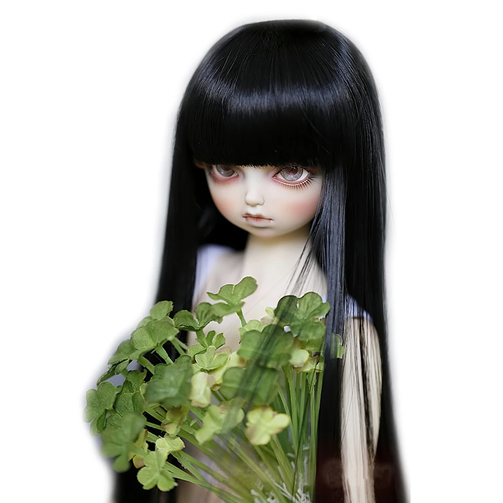 Wamami วิกผมยาวตรงสีดำเรียบร้อย1/4 1/6 MSD 1/3ตุ๊กตา BJD