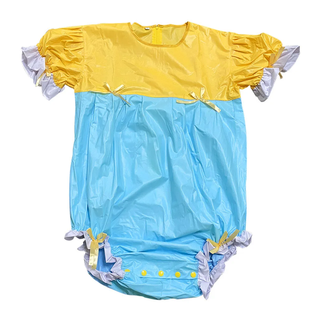 Adult Baby PVC Bodysuit ABDL Romper Sissy Dress Onesie