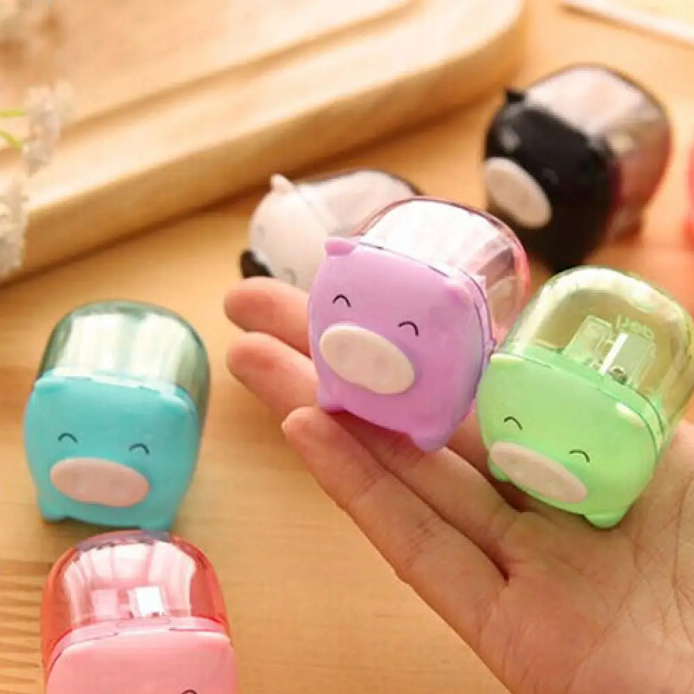 1Pc Cute Mini Pig Shaped Super Cartoon Student Pencil Sharpener Stationery Tool