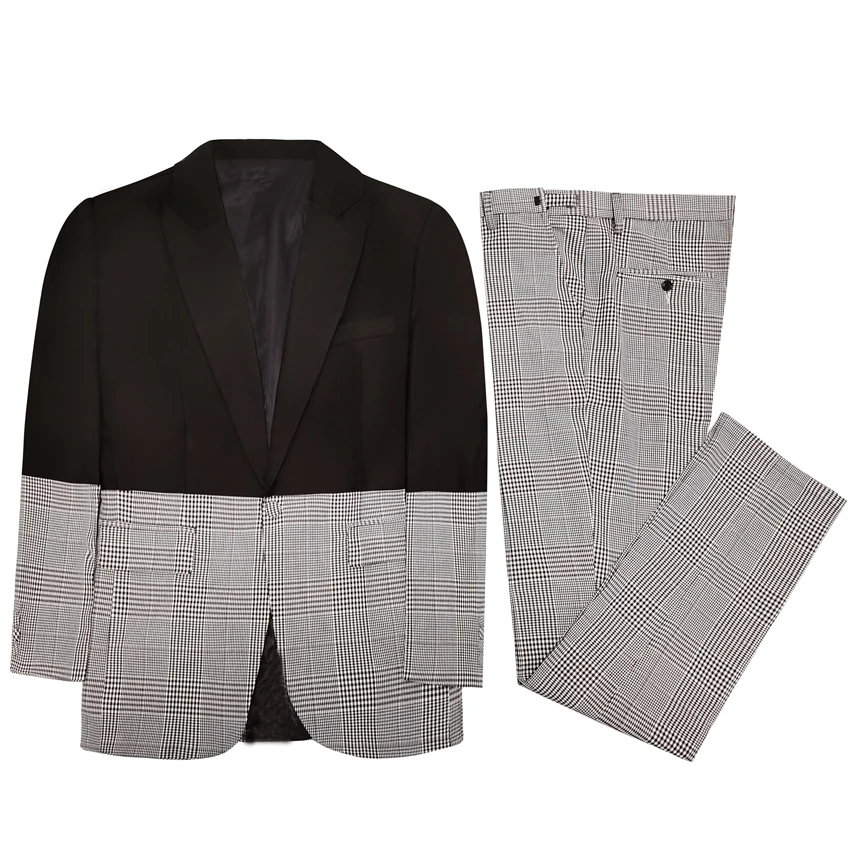 

Auriparus flaviceps Glen Plaid Dinner Suit New Wedding Suit Spell Color Man Suit Contrast Groom Suit (Jacket+pants)