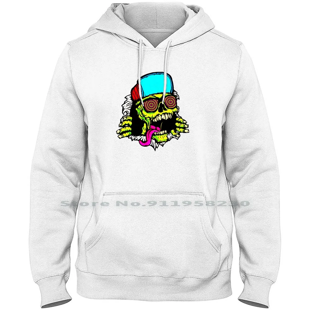 Skull Pop Art Hoodie Sweater Cotton Black Power Halloween Joystick Sticker Pop Art Ticker Stick Skull Power Music Tick Song