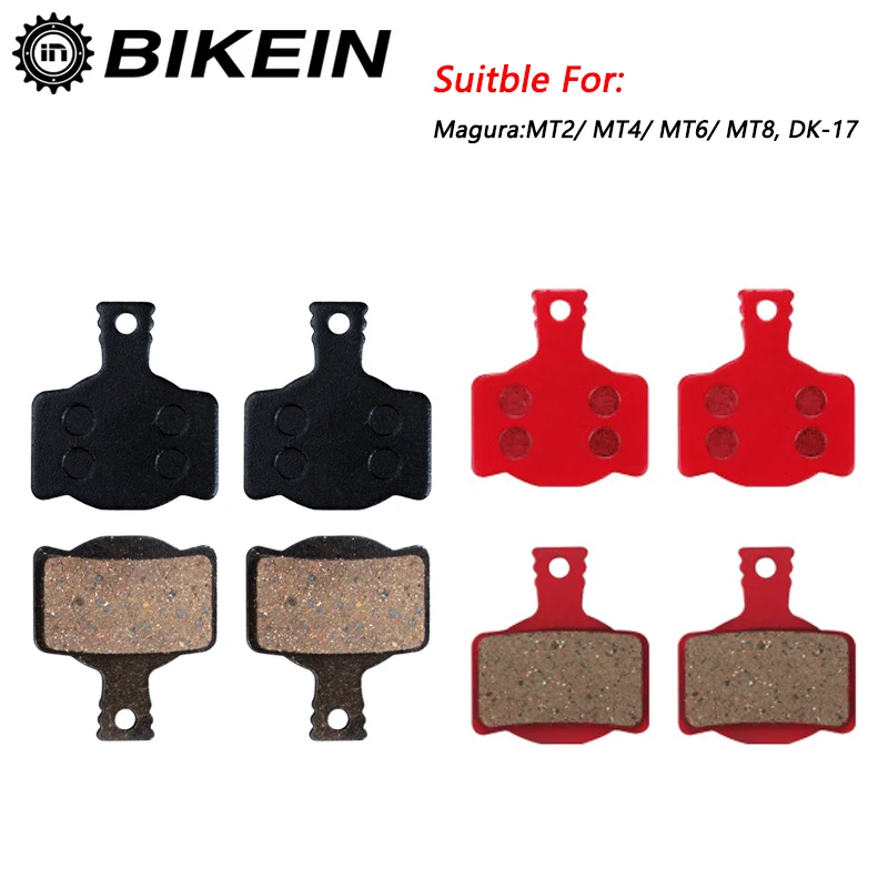 BIKEIN 4 Pairs Resin/ceramic/Full metal Bicycle Disc Brake Pads For Magura MT2 MT4 MT6 MT8 DK-17 High Quality MTB Bike Brake Pad