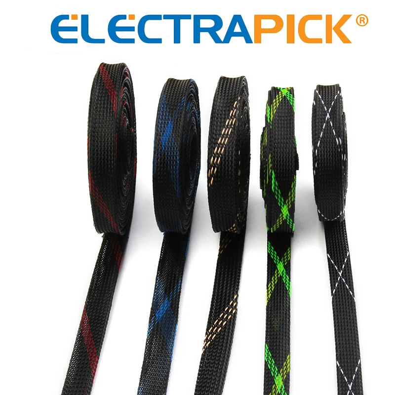 ELECTRAPICK 1/5/10/20M Cable Sleeves Wire Protecting PET Expandable Insulation Sheathing Braided Sleeves 4/6/8/10/12/15/20/25mm