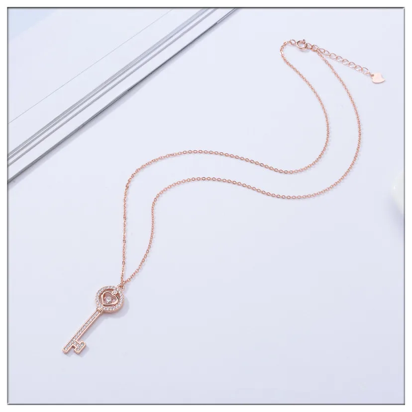 

925 sterling silver necklace necklace women gold necklace Key pendant necklace Collarbone chain Pendant necklace Designer neckl