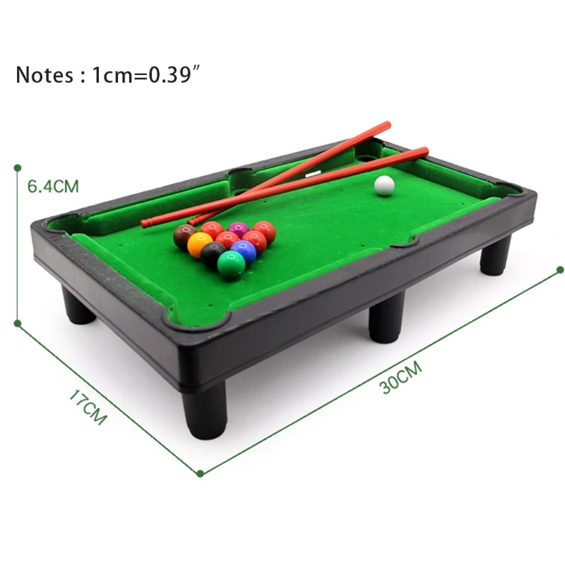 77HC Mini Pool Table Tabletop Desktop Billiards Snooker Game with 2 Sticks & Balls Home Office Desk Stress Relief Games