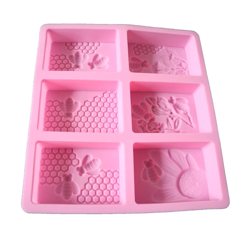 2025 New 3D Bee Silicone Soap Molds, Rectangle Honeycomb Molds Beehive Cake Baking Mold for Homemade Craft