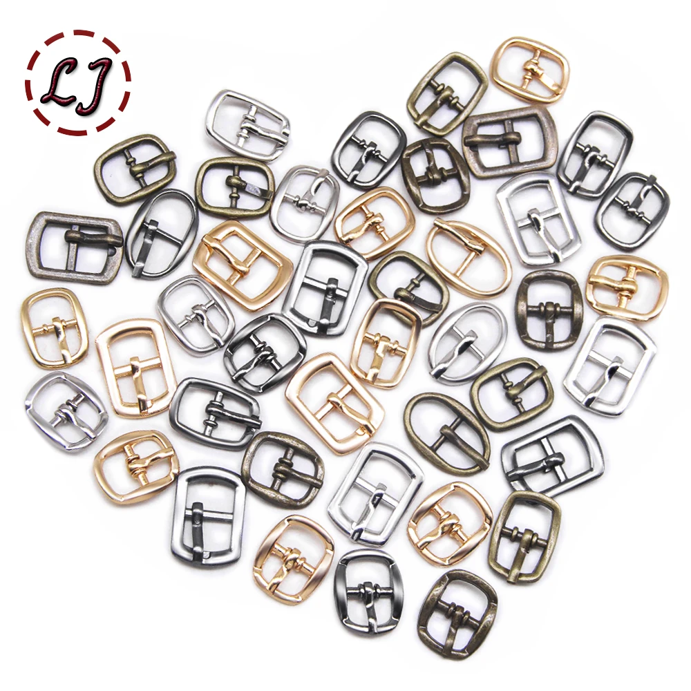 30pcs 10mm Silver Bronze Gold Oval Metal Small Pin Buckle for Children Women Shoes Doll Belt Garment Sew On DIY Accessory