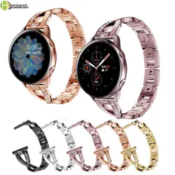 20MM wristband strap For Samsung Galaxy Watch Active 2 44mm 40mm 3 41 WatchBand stainless steel Crystal for Garmin Vivoactive 5