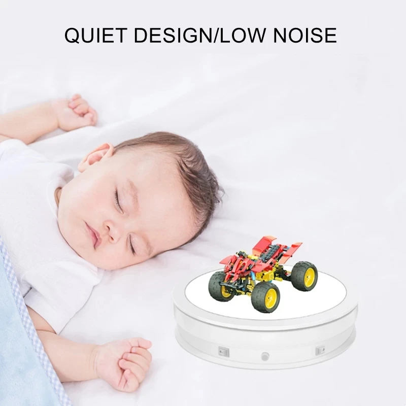 15/20/30 Electric Noiseless Rotary Table 360° Full Screen Illuminated Turntable 10-20KG Load Exhibition Rotating Display Stand