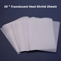 50Pcs Shrink Films Kit Shrinky Art Film Paper Heat-Shrink Sheets for DIY Craft Ornaments Pendants Accessories, 7.9 * 5.7 Inches