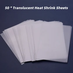 50Pcs Shrink Films Kit Shrinky Art Film Paper Heat-Shrink Sheets for DIY Craft Ornaments Pendants Accessories, 7.9 * 5.7 Inches