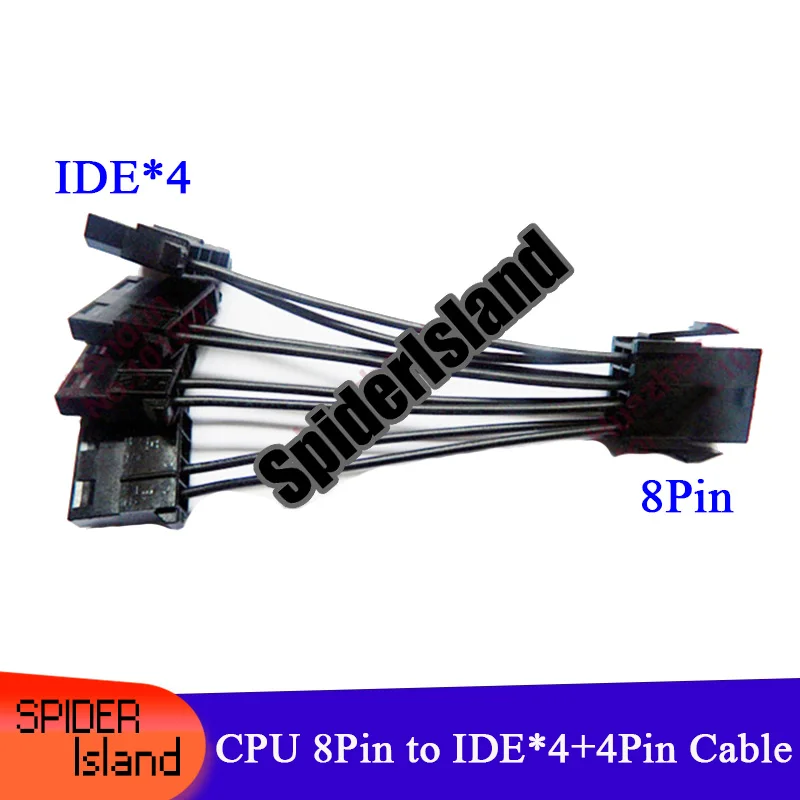 

20pcs//lot New High Quality CPU 8pin to 4PIN IDE Cable adapter 10CM 18AWG Black color