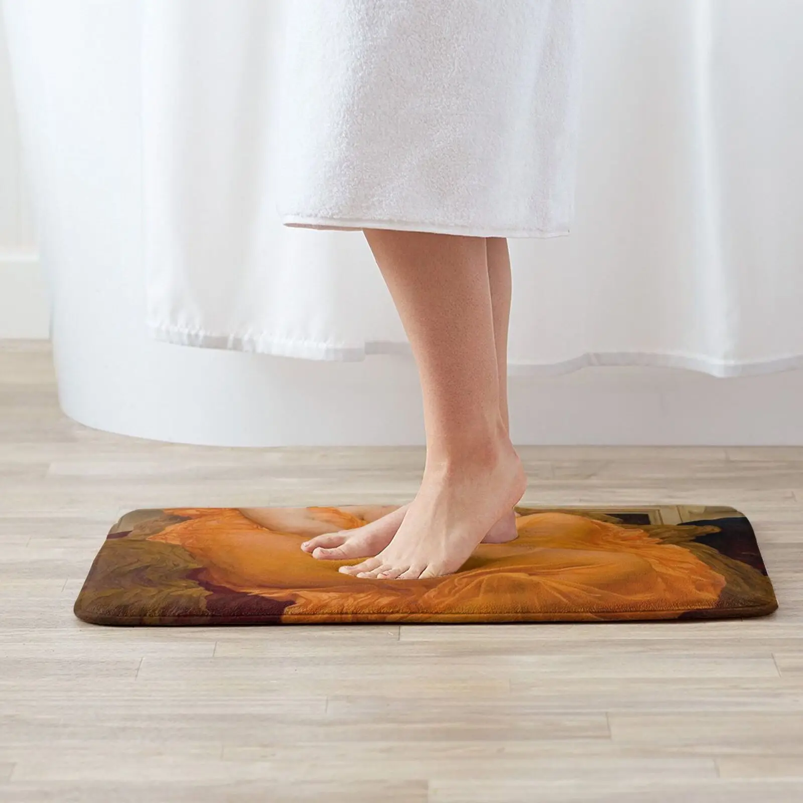Flaming June-Frederic Leighton Entrance Door Mat Bath Mat Rug Kylie Minogue Silvanemesis 14t Anti-Slip Bedroom Kitchen Foot Mat