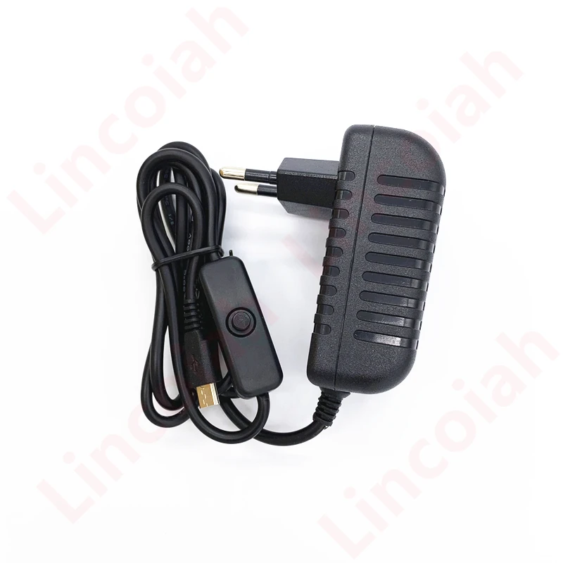 AC 100-240V DC 5 V 3A interruttore di alimentazione pulsante adattatore di alimentazione caricabatterie porta Micro USB 5 V Volt per Raspberry Pi 3 modello B plus