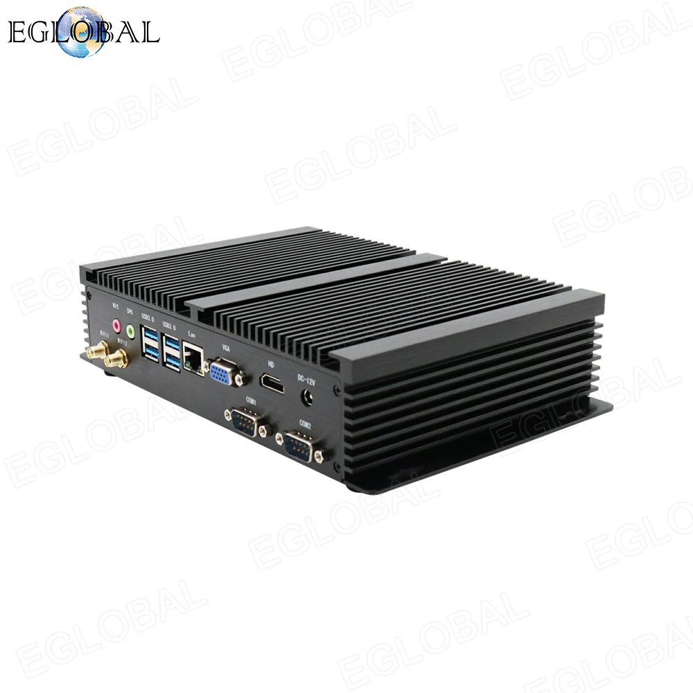 Eglobal przemysłowy komputer bez wentylatora i5 6300U i7 10510U Windows 7/8/10 jako Router VPN VGA HDMI Ordenador Mini PC 4G WiFi BT