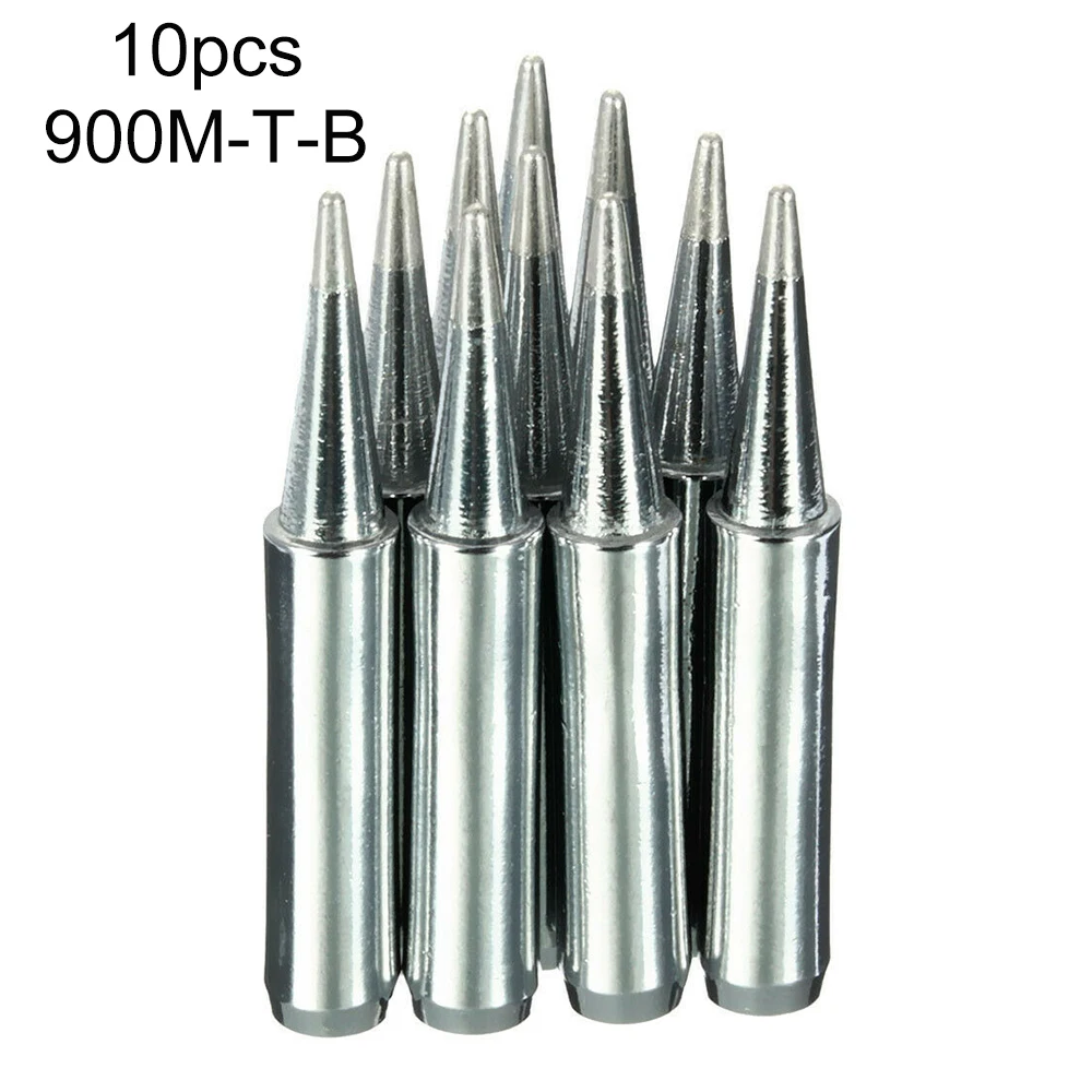 10pc 900M-T-B Lead-free Pure Copper Solder Iron Tips 6.3mm 4mm For Soldering Station Welding Torch Tip Welder Solder Accessories