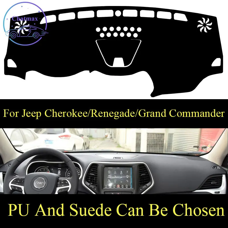 

Настраиваемый чехол для приборной панели Jeep Cherokee 16-19/Renegade/Grand Commander, из искусственной кожи, замши, защита от солнца