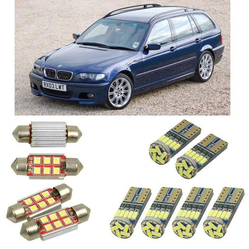 

Interior led Car lights For BMW 3 touring e46 estate Reading dome bulbs for cars error free License Plate Light 8pc/lot